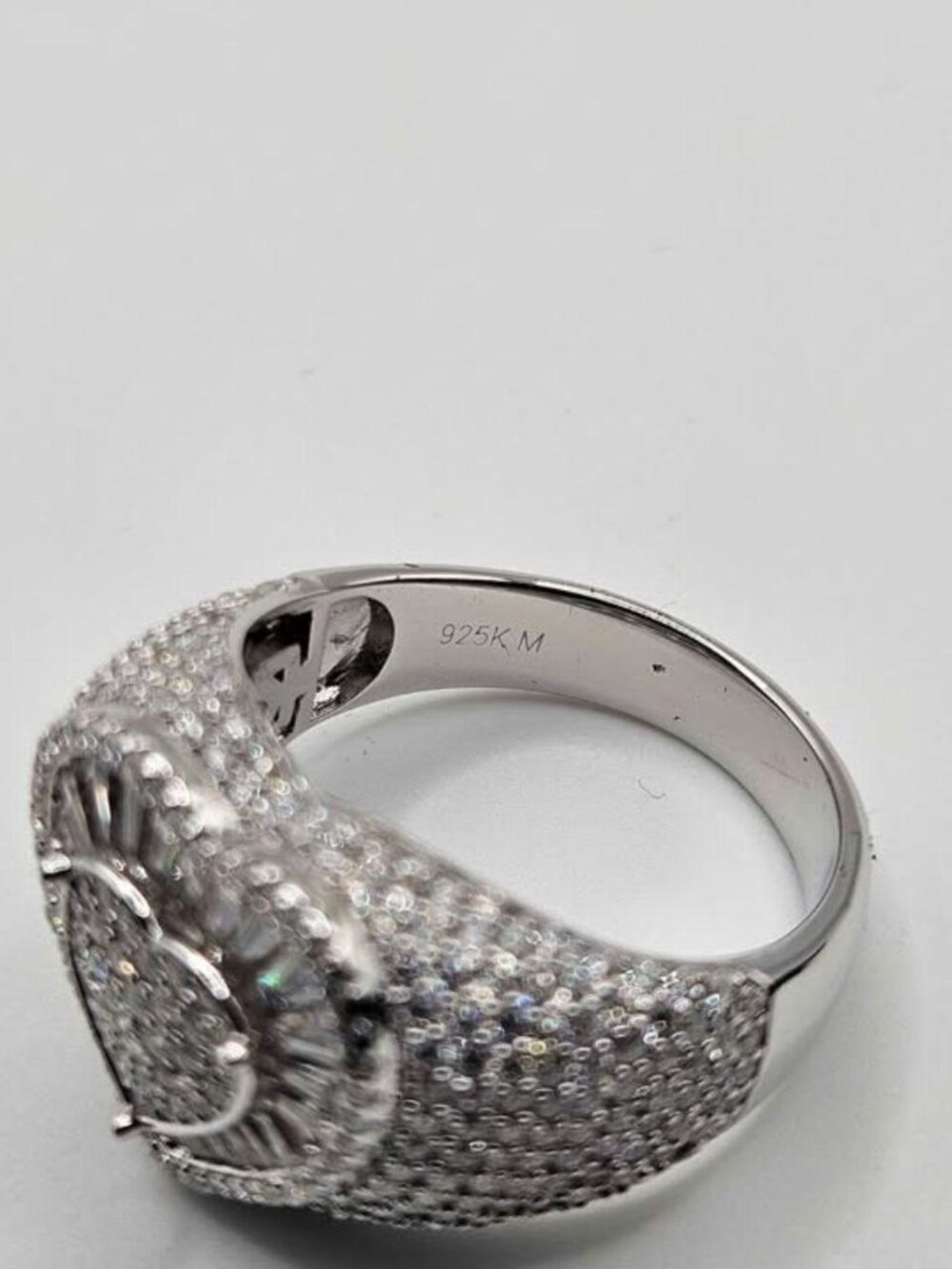 .925 Sterling Silver Heart Ring - Size 6 - Picture 4 of 5